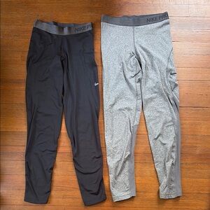 Nike Black and Gray Leggings